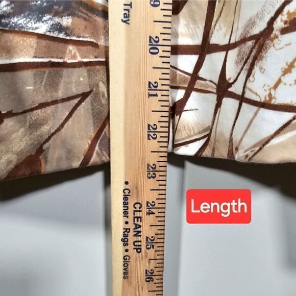 WinterSilks‎ Brown Abstract Art Print Silk Lined Stretch Cotton Blazer Jacket Sz - Picture 8 of 9